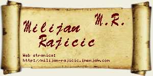 Milijan Rajičić vizit kartica